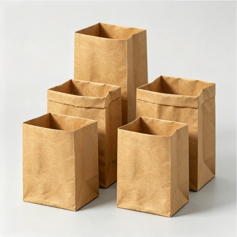 Food Grocery Snacks - Gewaschene Kraftpapiertüten 3 Stück Pack, Multifunktionale