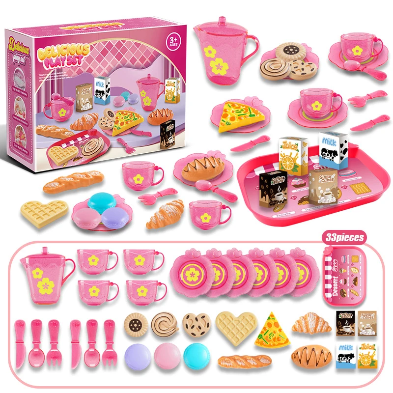 Food Snacks For Kids Party - Spielzeug Tee-Set Für Kleine Mädchen Tee