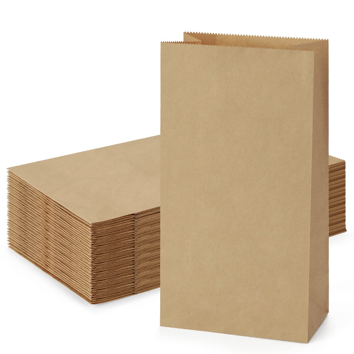 Food Grocery Snacks - 50/100 Stück Lunch-Papiertüten, Kraftpapiertüten, wiederverwendbare Snacktüten