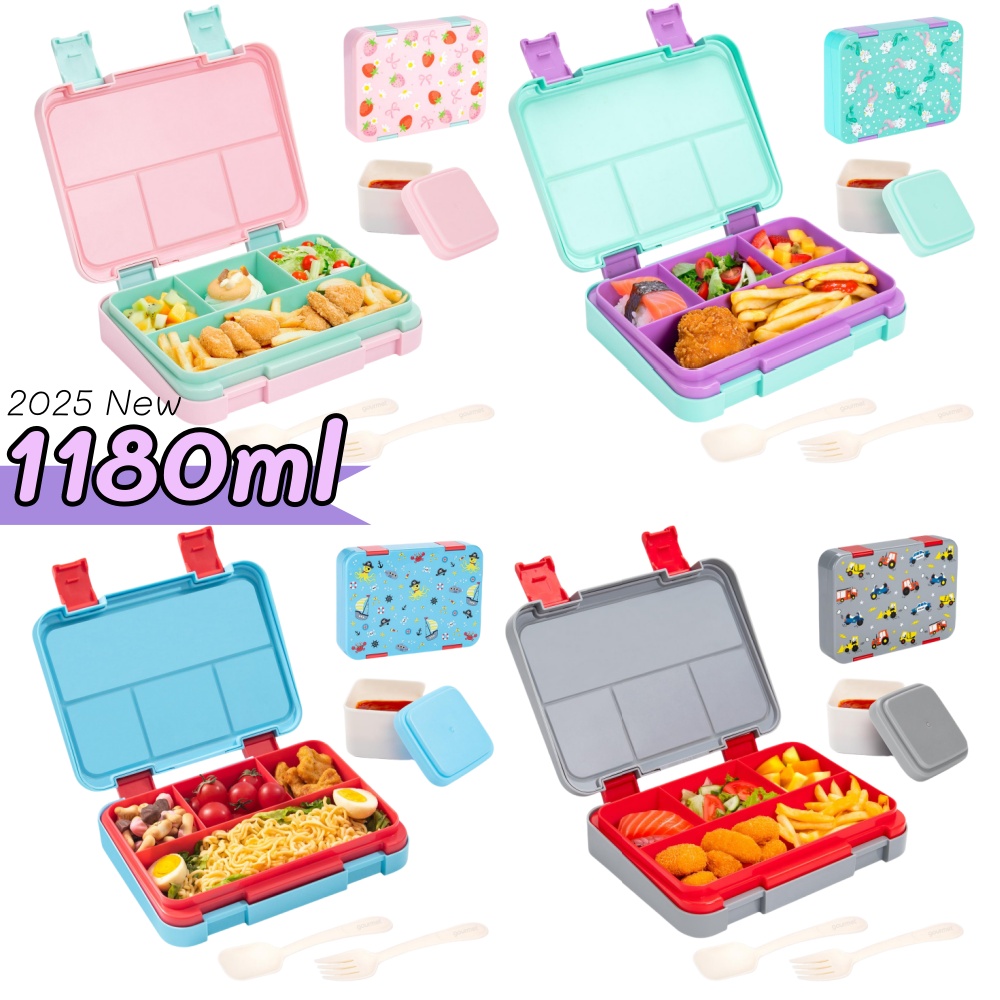 Food Prep Snacks - 40 Unzen Bento-Lunchbox-Set mit Cartoon-Muster, auslaufsicher,