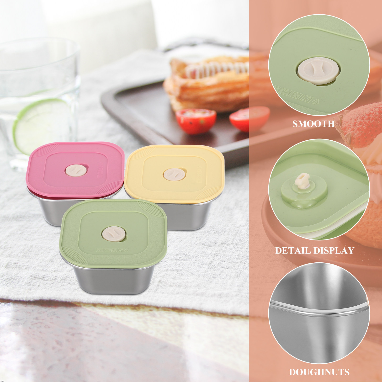 3 Stück Edelstahl-Snackbehälte – Food Prep Snacks Bewertung und Preis