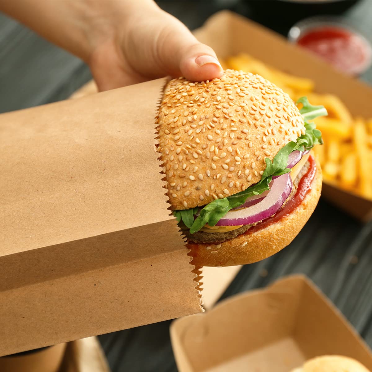 50/100 Stück Lunch-Papiertüten – Food Grocery Snacks Bewertung und Preis
